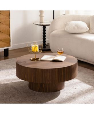 Round Wood Coffee Table - 30.5" Walnut - Living Room/Office