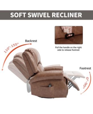 + 1 Pc. + Fabric + Heat Massage, Swivel + Rocker Recliner Chair