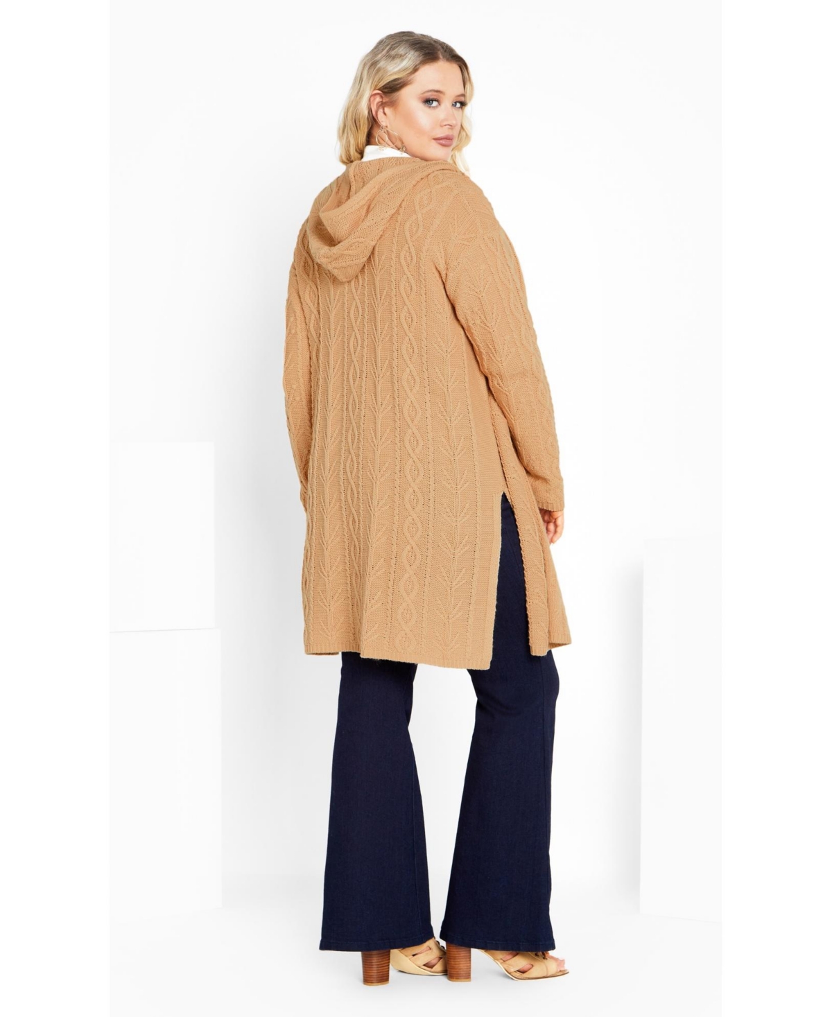 Avenue Women's Camilla Cable Knit Hooded Cardigan