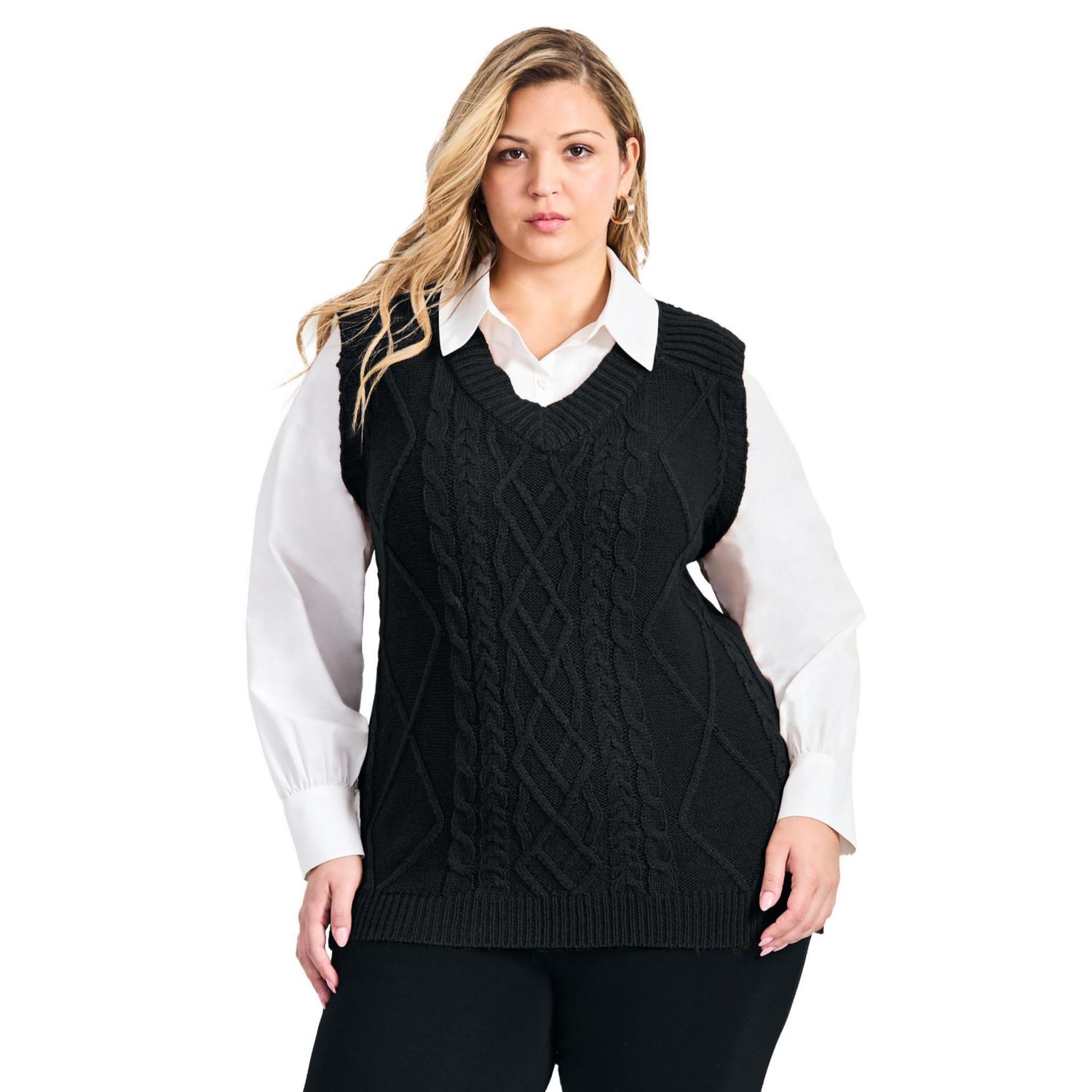 Women's Plus Size Veronica 2Fer Cable Vest