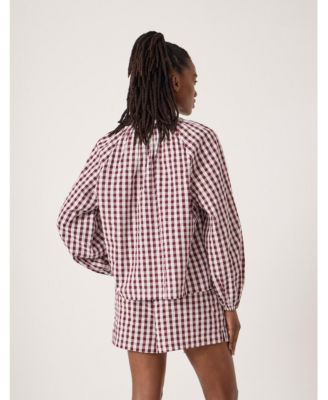 Women's Elsa Gathered Gingham Beach Shirt
