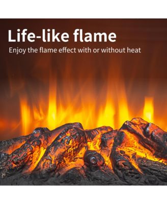 17 inch Freestanding Electric Fireplace Stove heater with 3D Flame effect,Black