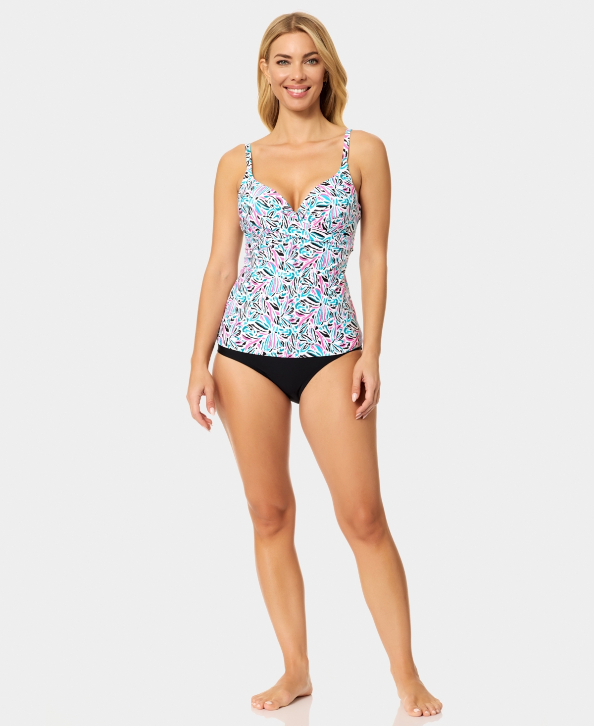 Island Escape Women's Gemini Underwire V-Neck Tankini Top