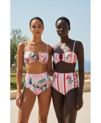 Women's Jungle Rose Reversible Square Bandeau Top