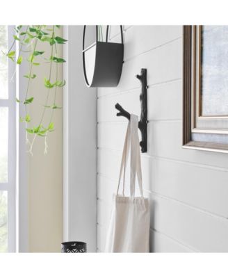 Brown Cast Iron Tree Branch Wall Mount Coat Hooks (Set of 2)