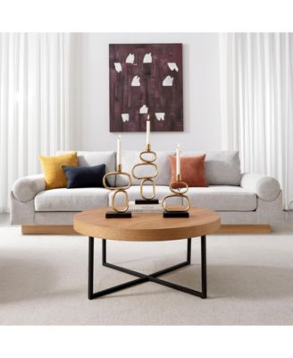 Eduardo Gold and Black Candlestick Candle Holders - Set of 3