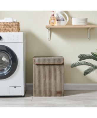 Collapsible Corduroy Laundry Hamper Storage