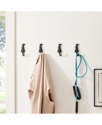 4 Piece Dog Wagging Tail Decorative Wall Hook Set