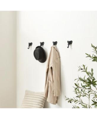 4 Piece Elephant Head with Trunk Decorative Wall Hook Set