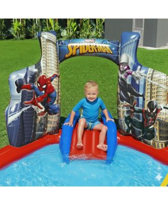 Marvel Spider-Man Inflatable Kids Outdoor Water Play Center and Water Slide