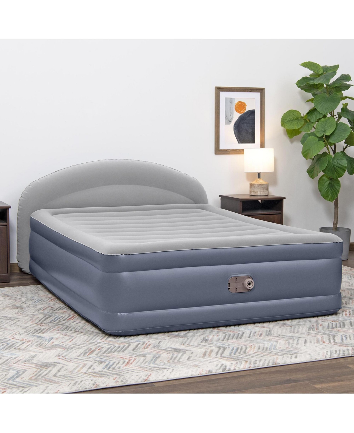 Bestway Tritech LoungeLux Headboard 33" Queen Air Mattress with Built-in Ac Pump