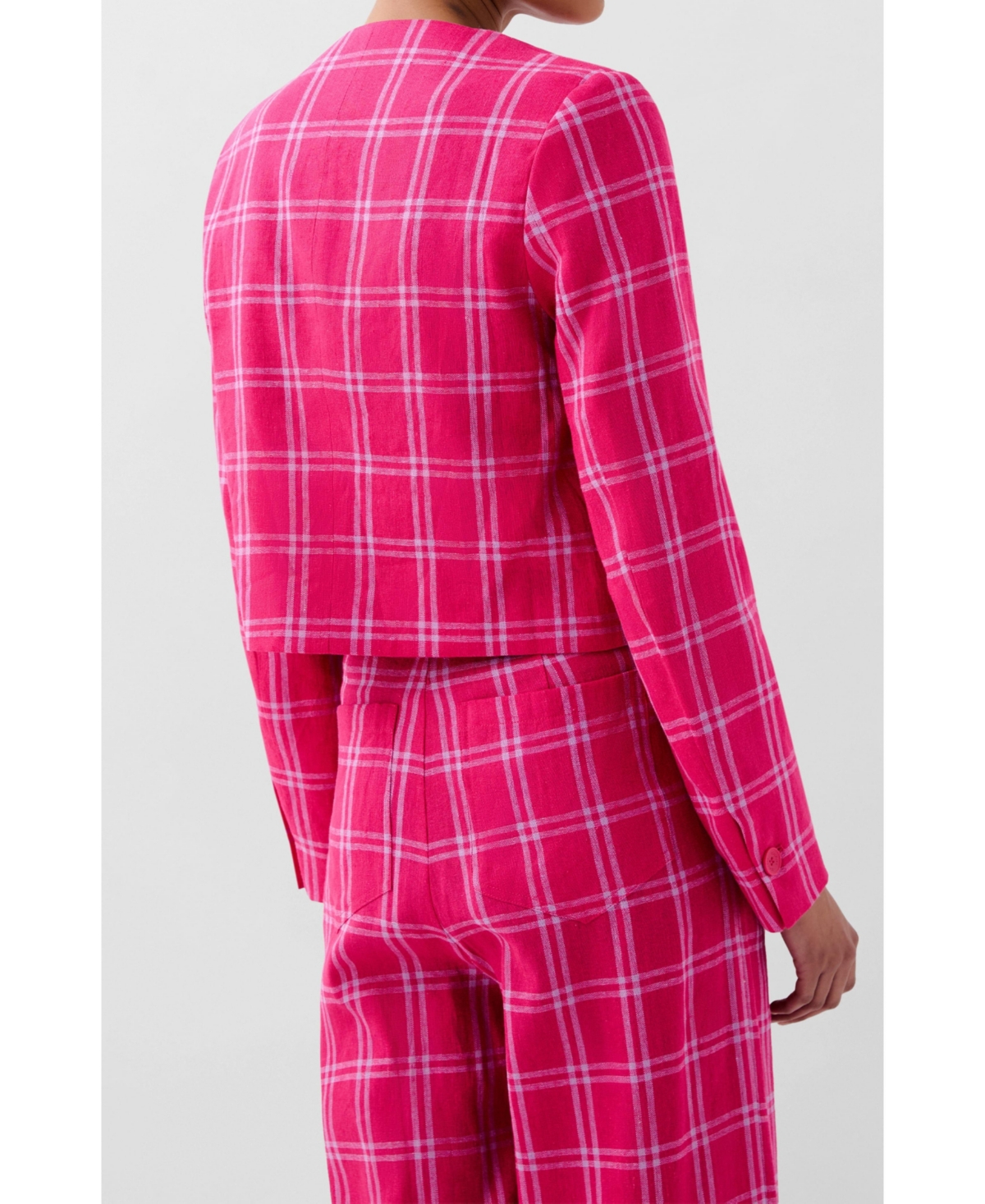 Scalpers Women's Linen Check Blazer