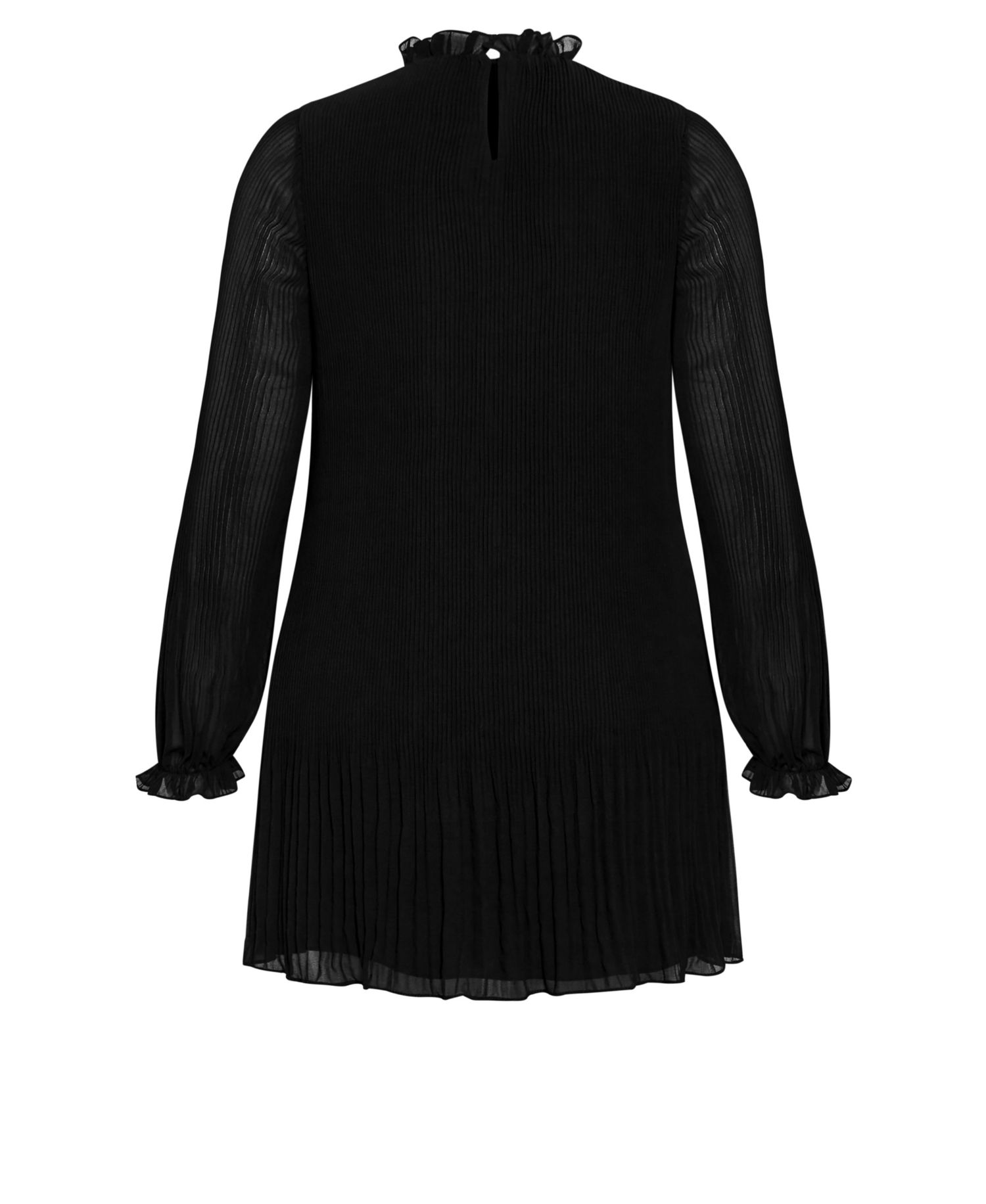 Plus Size Pleat Ruffle Dress
