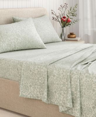 Ultra-Soft Turkish Cotton Flannel Winter Floral Print Sheet Set