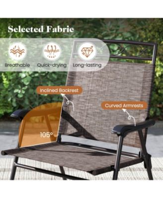 3 PCS Outdoor Bistro Dining Furniture Set with 1.57" Umbrella Hole Rippled