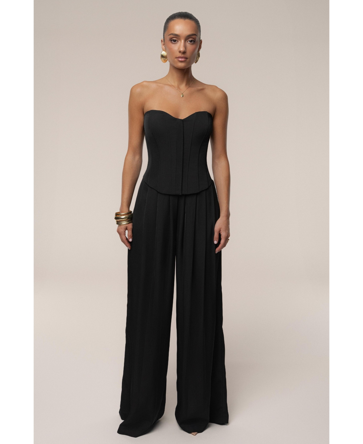 Jluxlabel Women's Clara Wide Leg Pleated Trousers