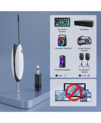 UHF Wireless Microphone System 2 Metal Handheld Mics Rechargeable Auto Frequency Scan LCD Display 200ft Range for Karaoke Church Stage