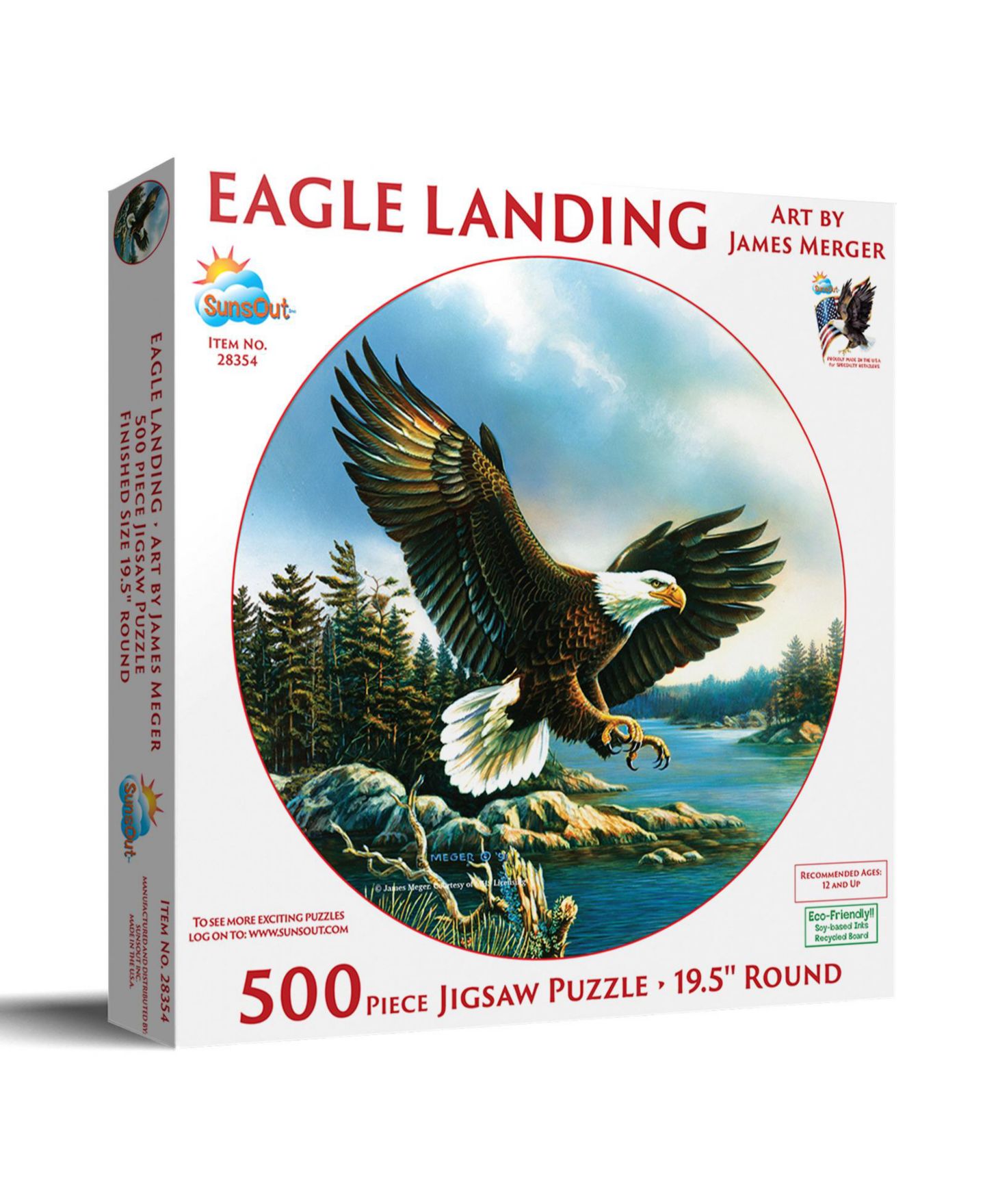Детский пазл SunsOut Eagle Landing 500-Piece Jigsaw Puzzle, от 15 лет — фото 1