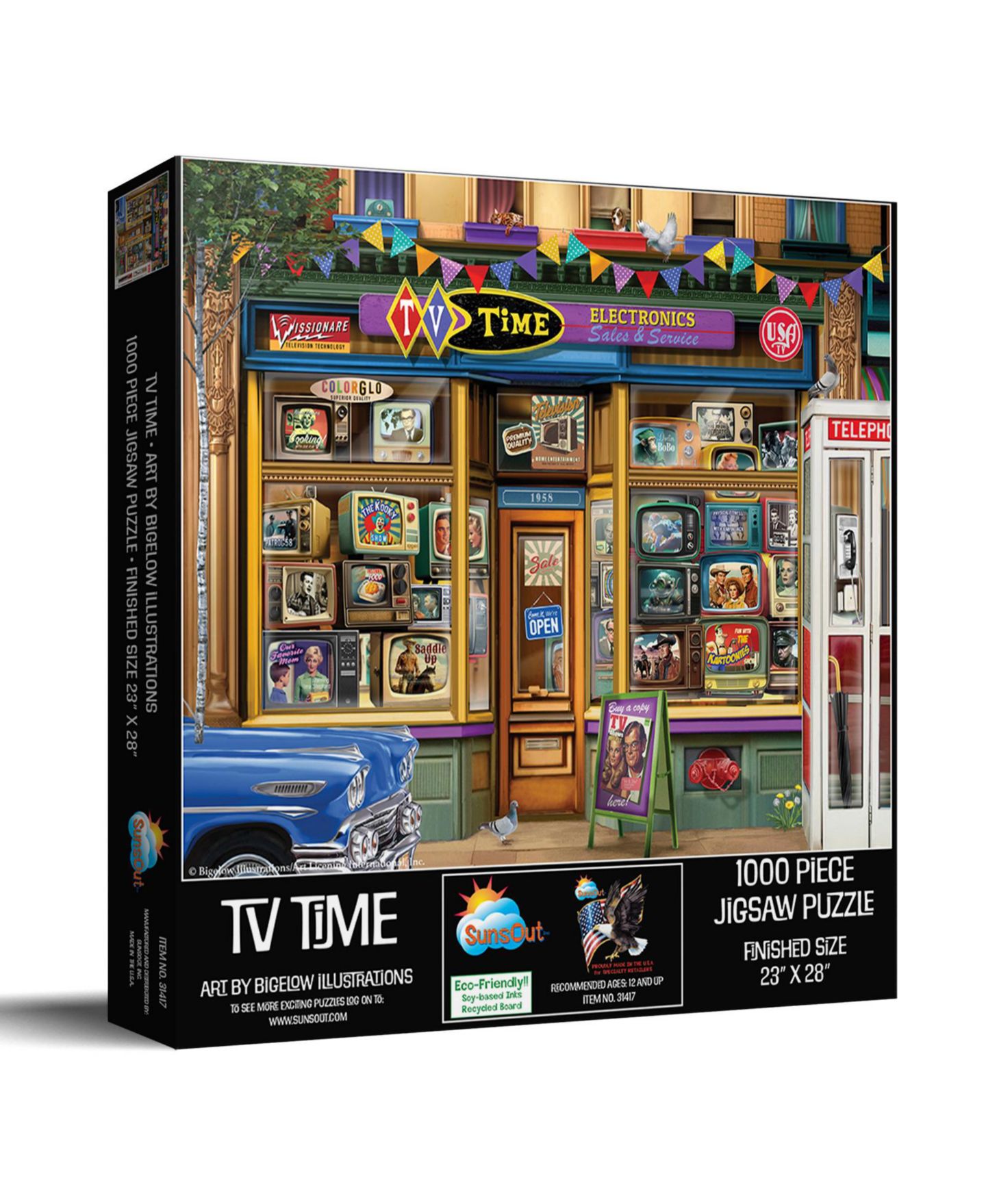 Детский пазл SunsOut TV Time 1000-Piece Jigsaw Puzzle, Ages 15+ — фото 1