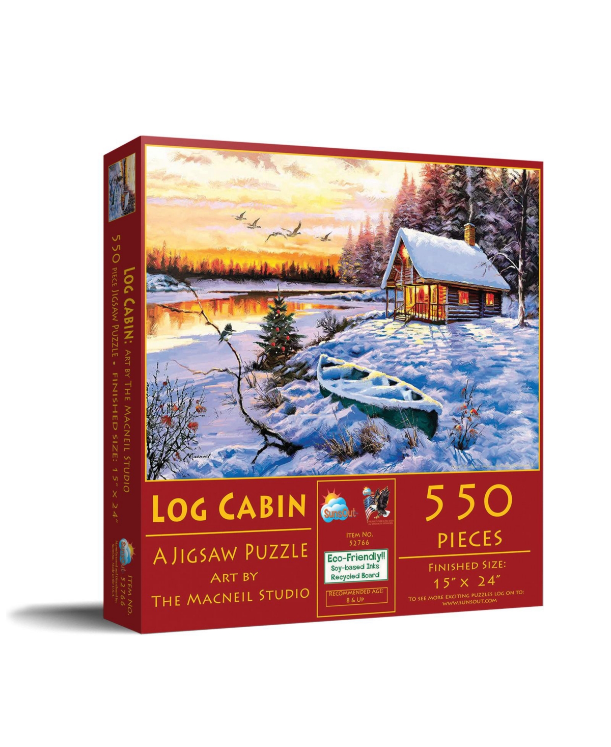 SunsOut Log Cabin 550 piece Jigsaw Puzzle for Adults