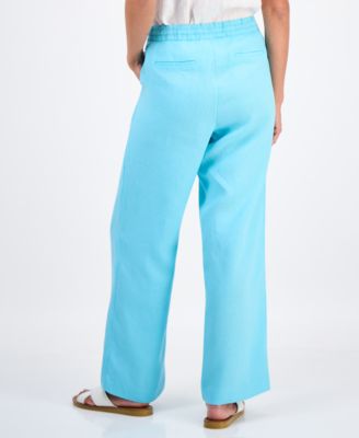 Petite 100% Linen Drawstring Pants, Created for Macy's