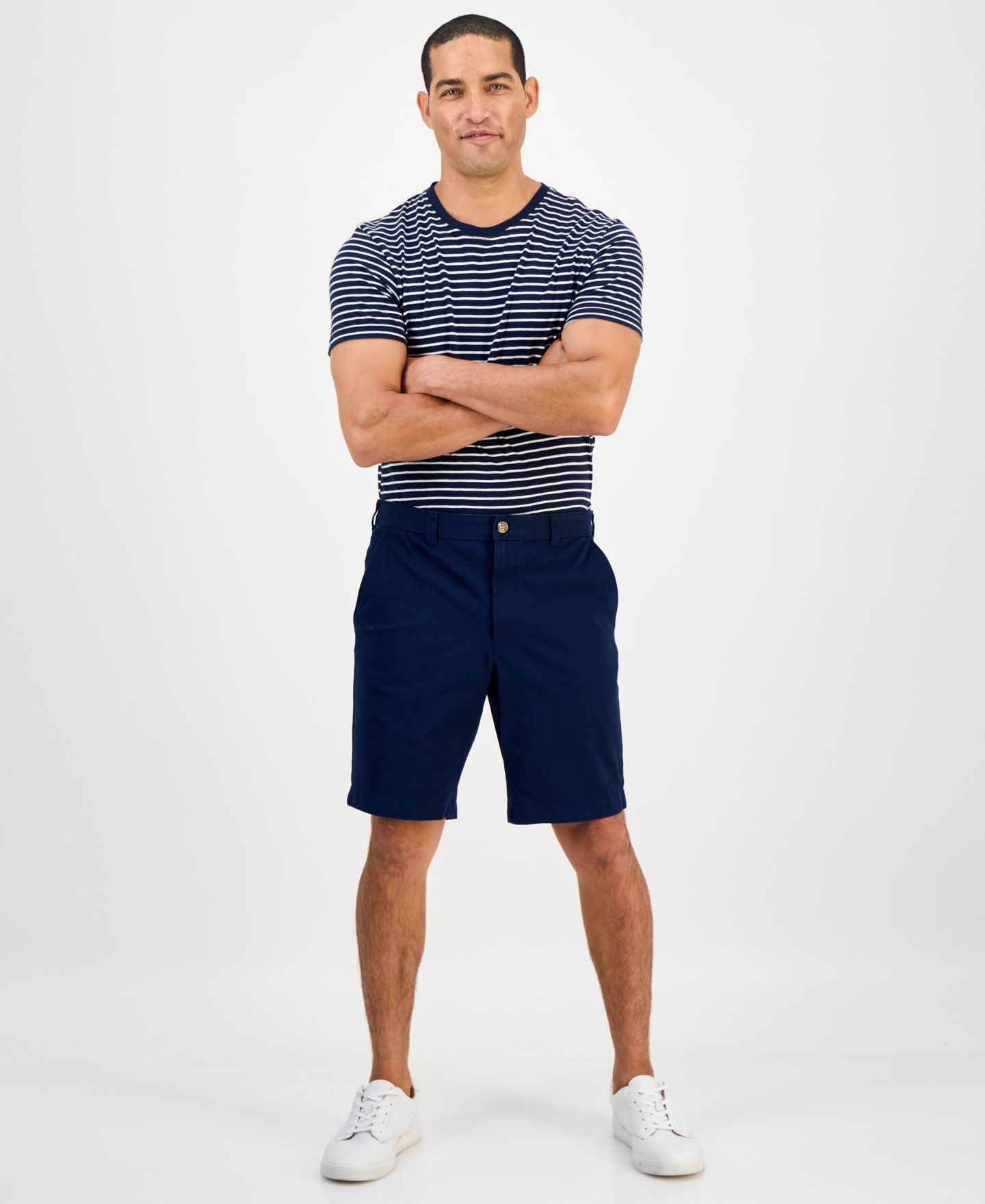 Мужские шорты Club Room Regular-Fit 9" 4-Way Stretch, цвет: Тёмно-синий — фото 2