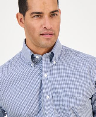 Men's Regular Fit Mini Gingham Dress Shirt, Created for Macy's