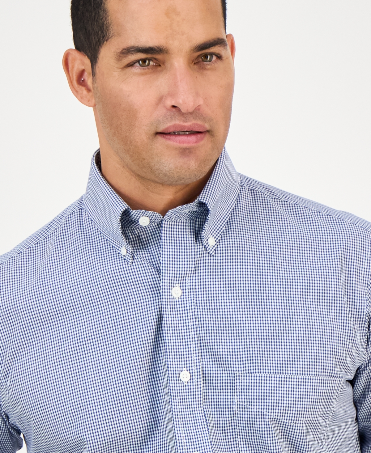 Club Room Men's Regular Fit Mini Gingham Dress Shirt