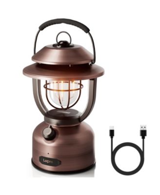 Vintage LED Rechargeable Metal Camping Lantern, Dimmable High Lumen Up to 1000LM, Outdoor Waterproof