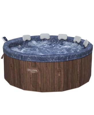 SaluSpa Toronto 5-7 Person Energy-Efficient AirJet Hot Tub, App, Brown