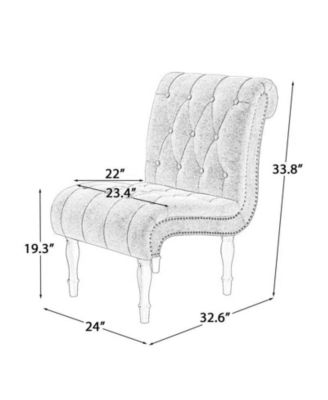 Armless Accent Upholstered Lounge Chair Slipper Chair for Bedroom Living Room