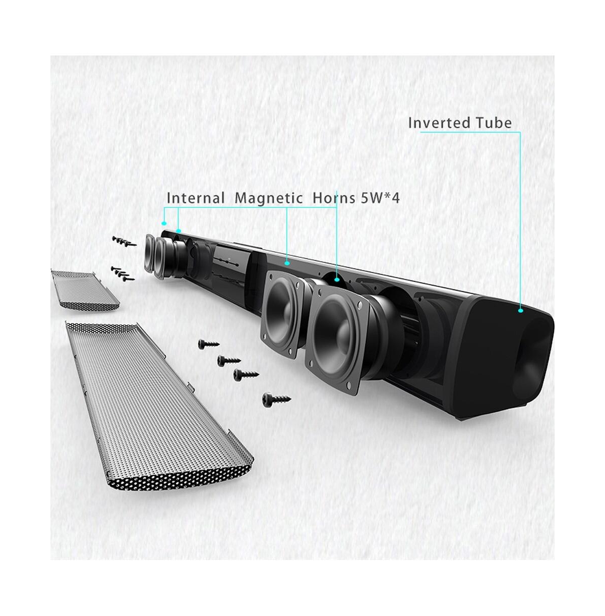 Artudatech 4-Speaker Surround Sound Bar with Wireless Subwoofer, Bluetooth 5.0 & Fm Radio