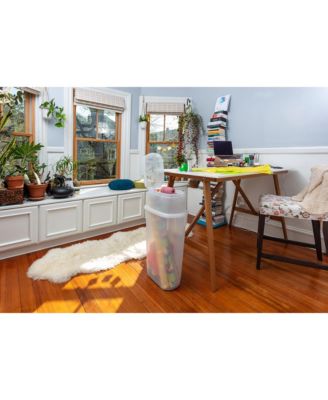 18 Gallon Stackable Storage Container, Dark Indigo Metallic (6 Pack