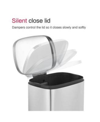 13+2.1 Gal Oval Stainless Steel Step-on Trash Can Set