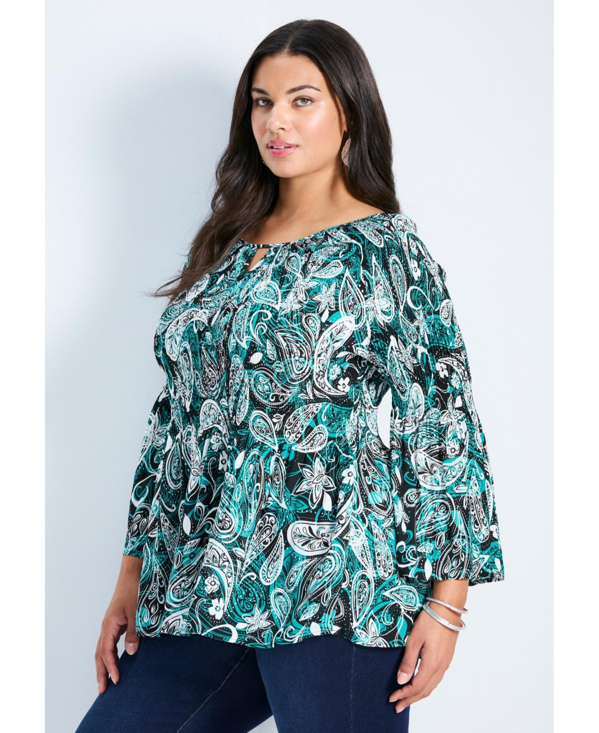 Avenue Women's Fairview Keyhole Pleat Blouse