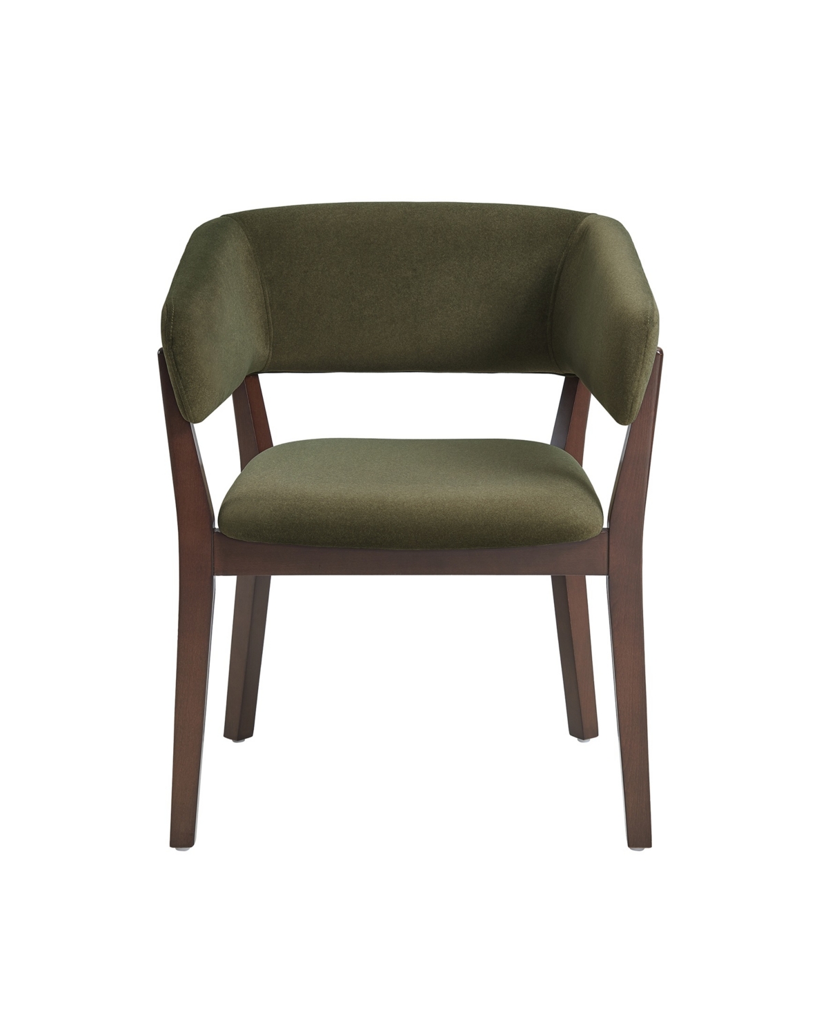 Manhattan Comfort Blake Faux Mohair Upholstered 26" Beech Wood Dining Armchair In Green