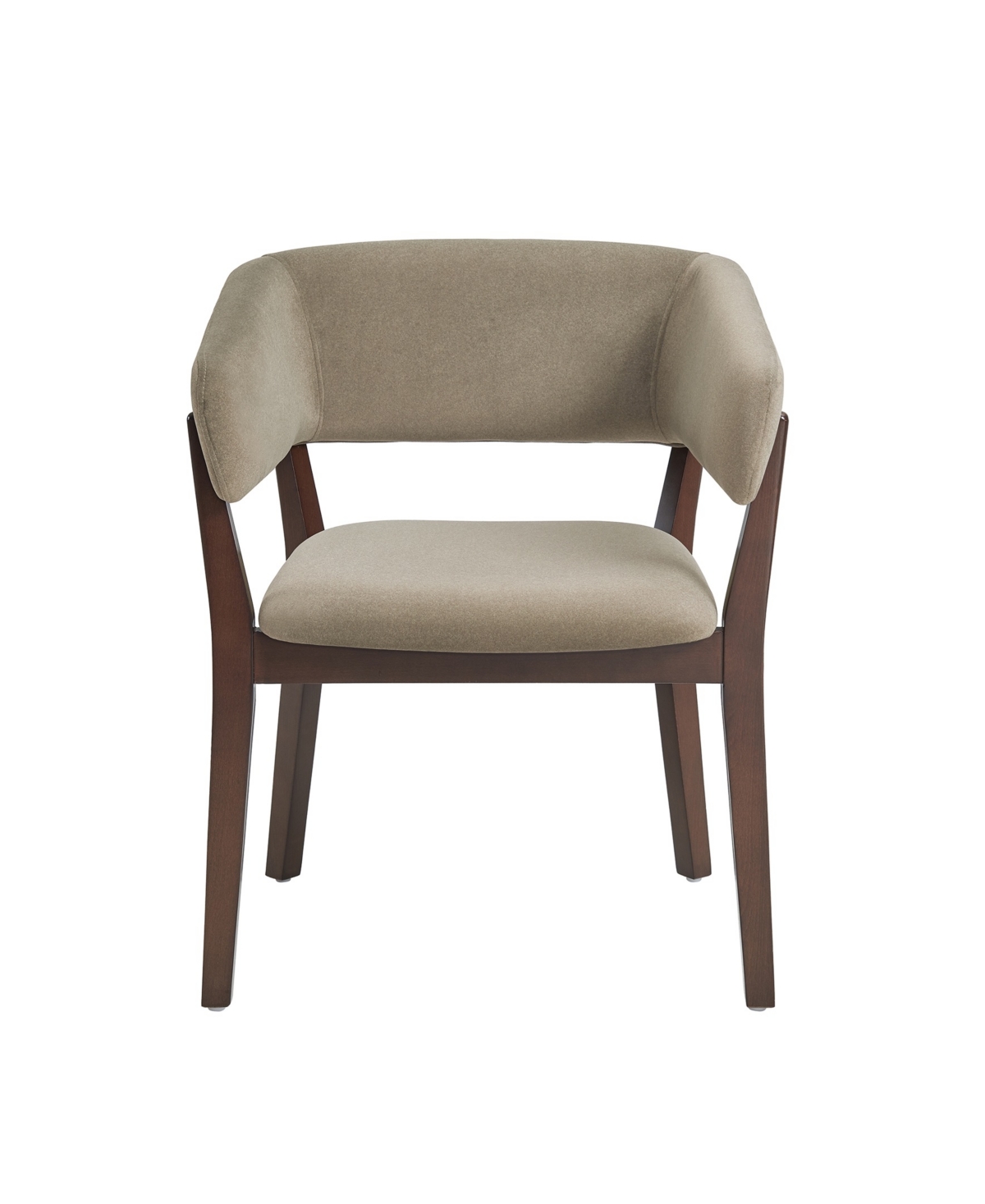 Manhattan Comfort Blake Faux Mohair Upholstered 26" Beech Wood Dining Armchair In Sand