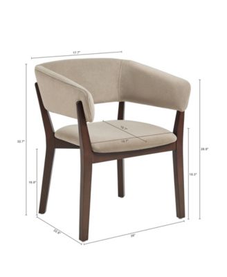 Blake Faux Mohair Upholstered 26" Beech Wood Dining Armchair