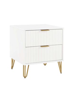 Dumbo Fluted 2-Drawer Wood Nightstand, Set of 2