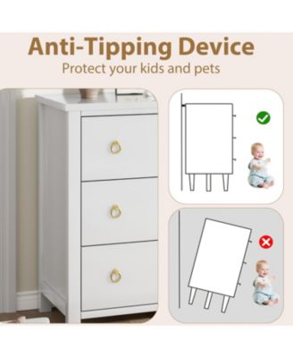 4-Drawer White Tall Dresser, 37" Chest for Closet, Clothes Storage Cabinet, Drawer Organizer for Bedroom, Home Office