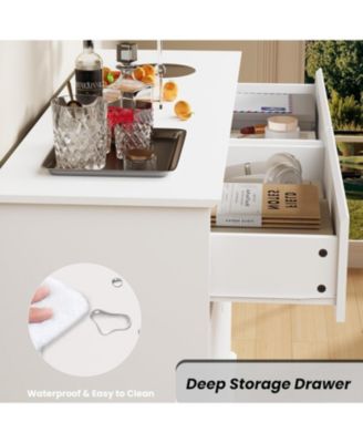 White 8-Drawer Dresser, Deep Drawers, Large Double Chest for Closet, Wide Top, Living Room, Hallway, Kids Room