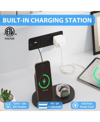 6 Drawer Pink Dresser for Bedroom with LED Light, Modern Storage Chest Organizer