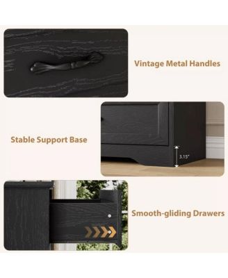 5-Drawer Modern Dresser with Wide Metal Handle, Closet Organizer Storage Chest, Clothes Cabinet for Bedroom, Living Room, White