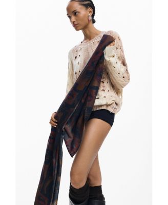 Women's Rectangular Scarf Lips