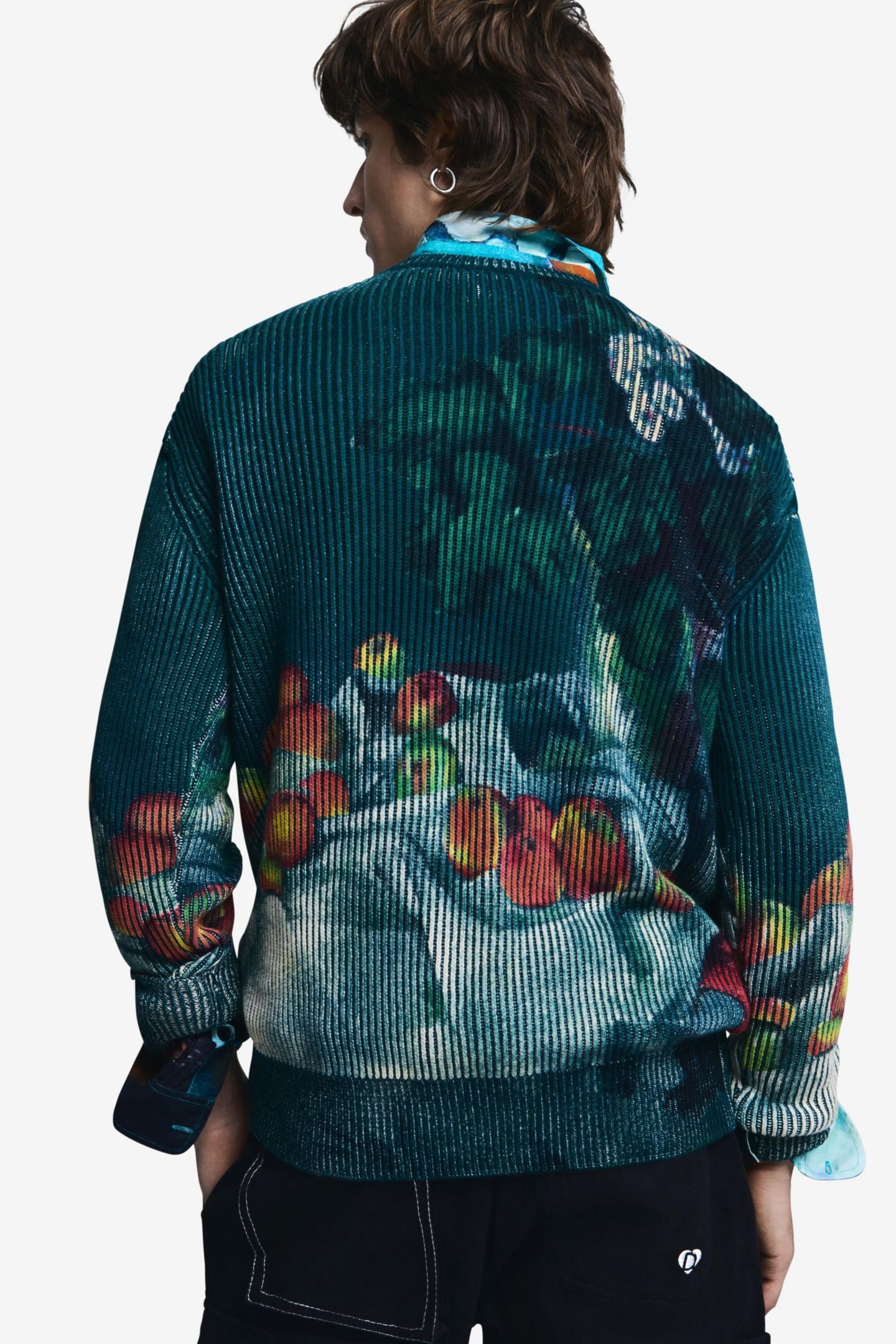Мужской свитер Desigual Still Life Texture, цвет: Светлый синий — фото 4