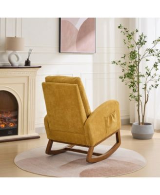  Rocking Glider Chair with High Back & Pocket