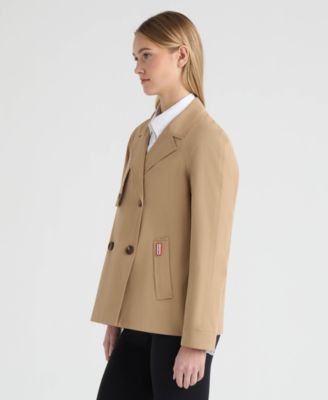 Womens Double Breasted Short Trench Jacket