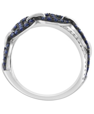 Sapphire (5/8 ct. t.w.) and Diamond (1/8 ct. t.w.) Ring in 14k White Gold