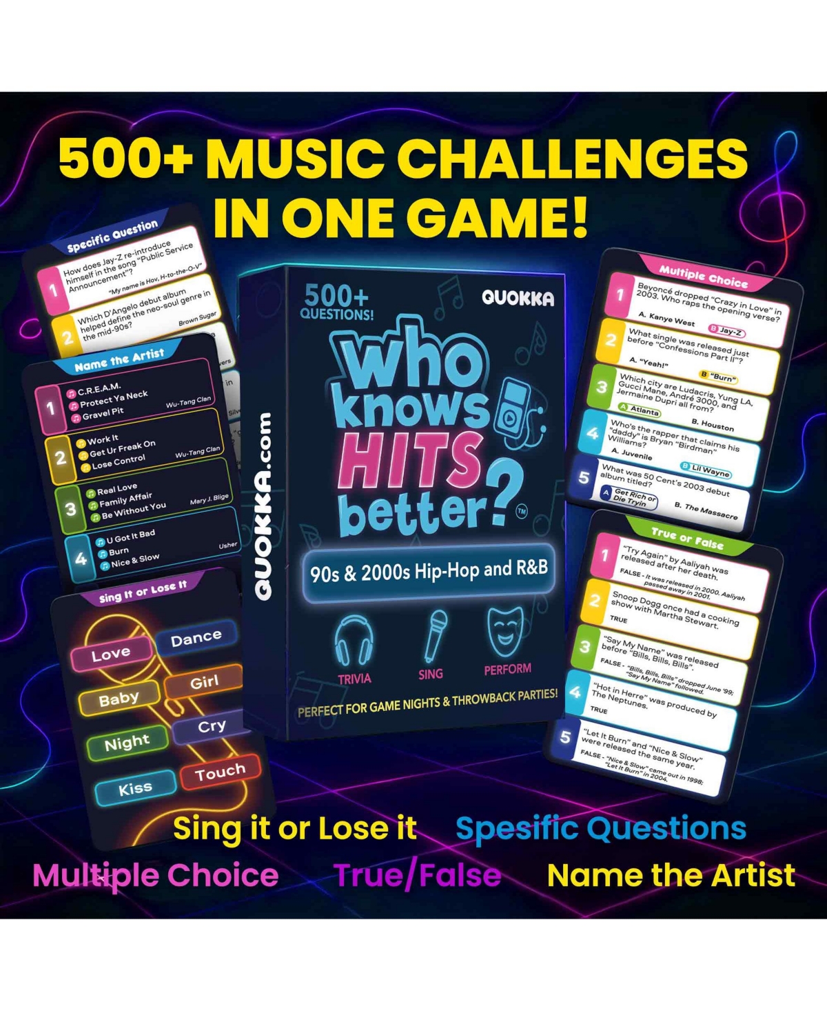 Quokka Who Knows Hits Better? – 500+ Music Trivia Questions for Fun Family & Adult Party Game Nights