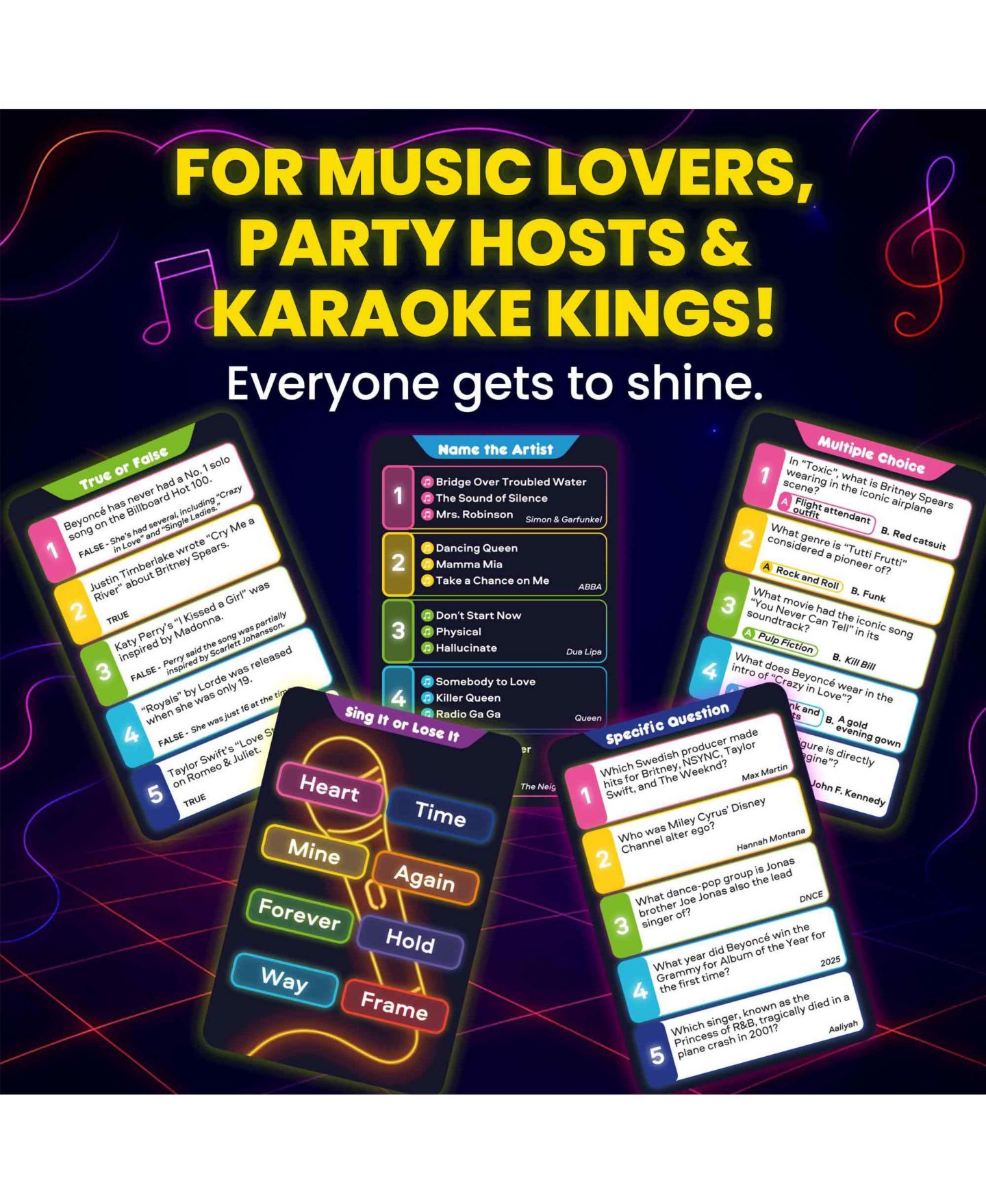 Детская карточная игра Quokka Who Knows Lyrics Better 90s R&B Music Trivia Card Game, 110 Questions, от 14 лет, цвет: Greatest Hits — фото 4